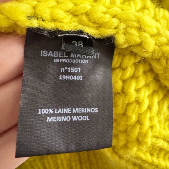 Isabel Marant "Milford" Cable Knit Sweater in Yellow, size 38 (size small ish) - Picture 4 of 5